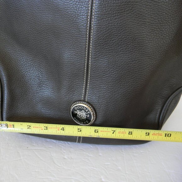 VINTAGE DOONEY & BOURKE BROWN PEBBLE LEATHER LARGE HOBO SHOULDER BAG - Picture 3 of 12